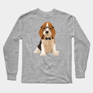 Cute Hipster Beagle Puppy Dog T-Shirt for Dog Lovers Long Sleeve T-Shirt